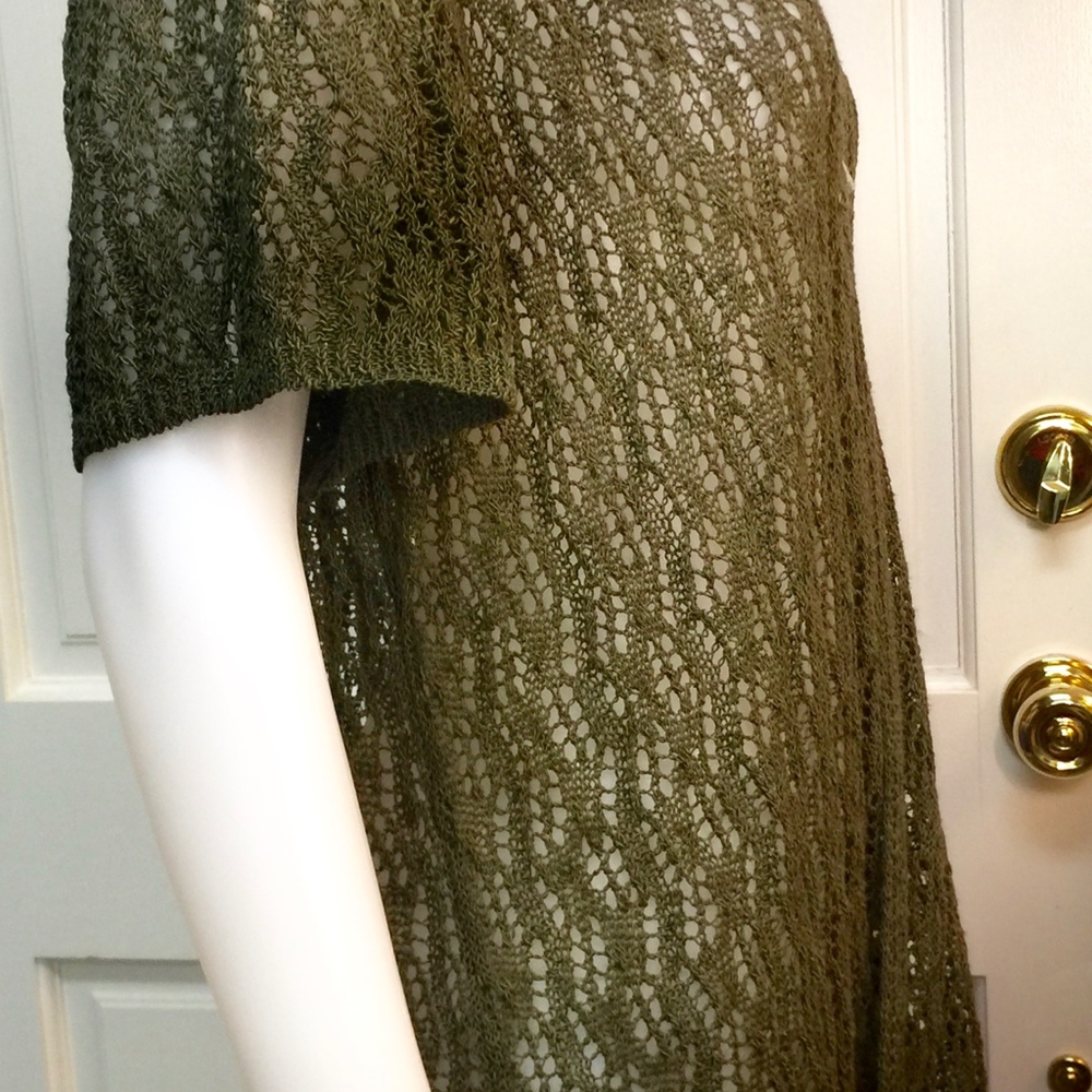 Forest/Olive Green Crochet Sweater Vest - XL